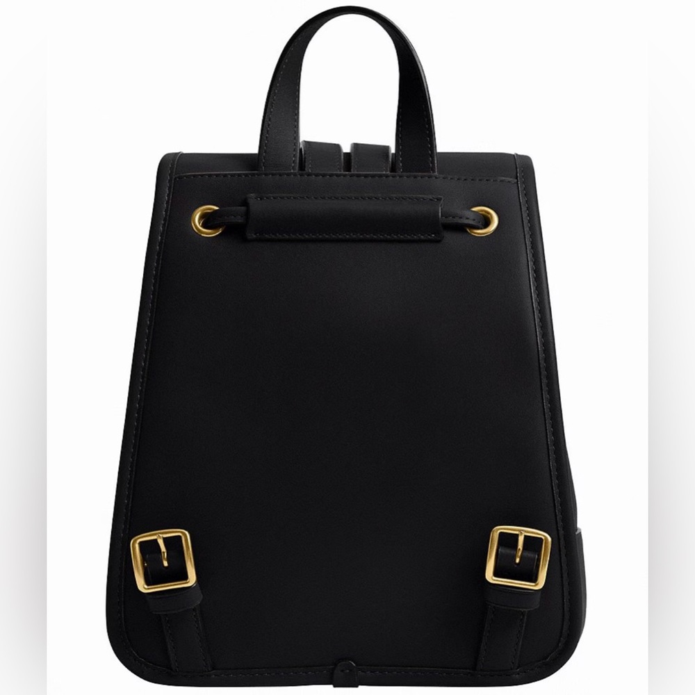 Coach Glovetanned Leather Turnlock Backpack- Black - Picture 2 of 4
